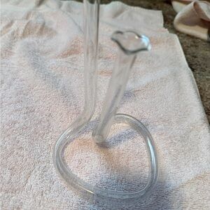 Vintage Hand-Blown Clear Glass Double Bud Vase / Candlestick